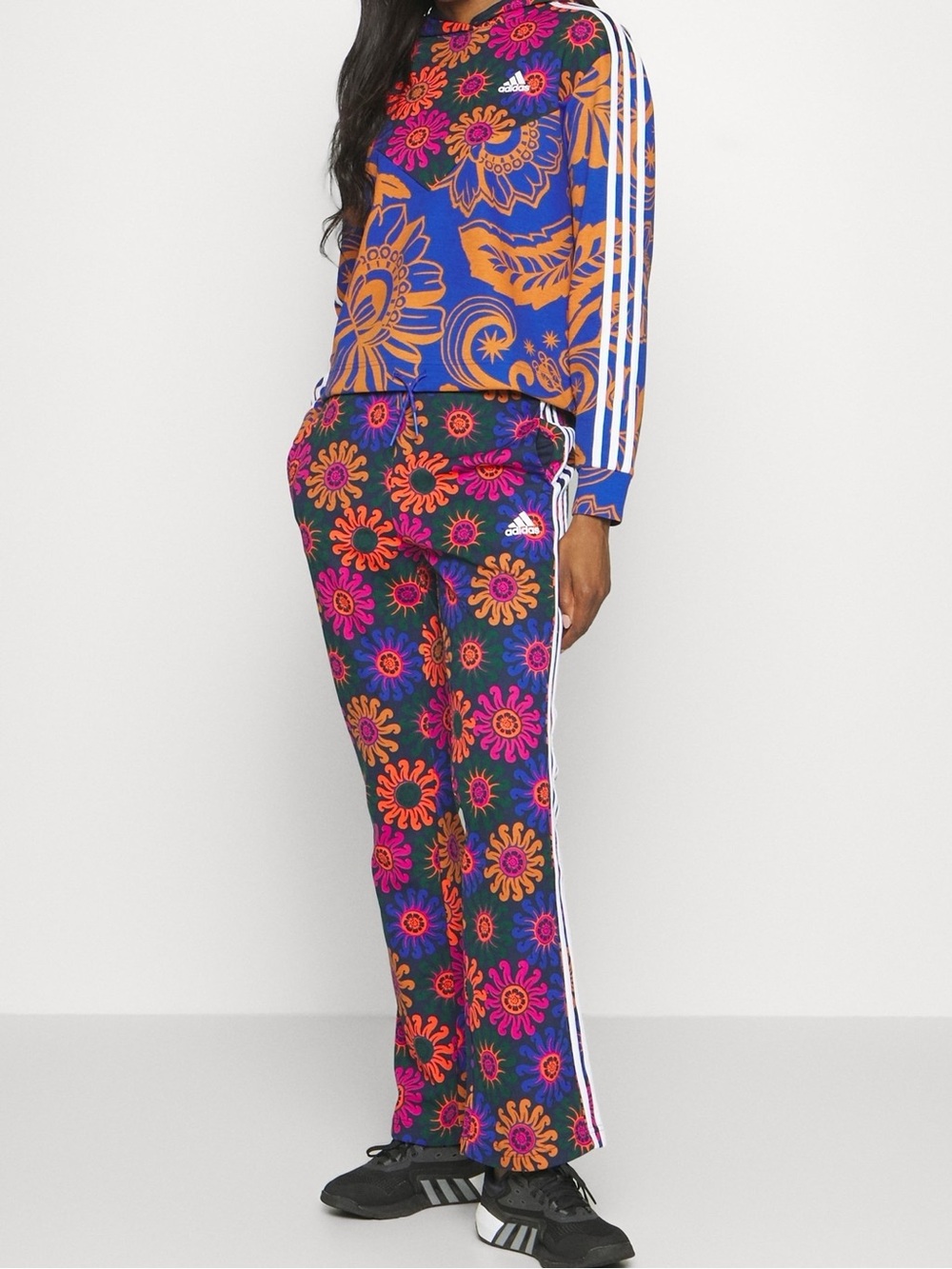 Adidas x FARM Rio Tracksuit Set Hoodie NWOT & Pants NWT Blue Floral Plus Size 4X